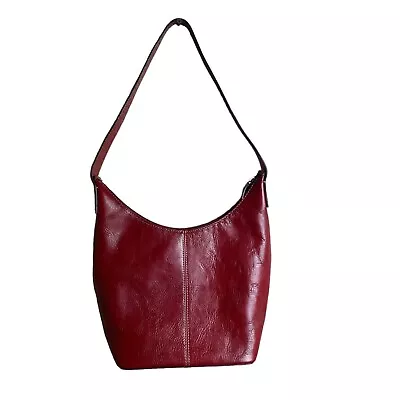 Vintage Fossil Leather Red Shoulder Hobo Bag Purse 11.5  X 11.5  X 4.5  • $29.99