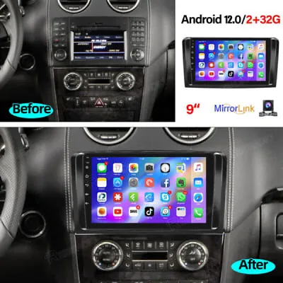 32GB Android 12 Car Radio GPS Navi Wifi For Mercedes ML/GL-Class W164 X164 + Cam • £153.99
