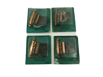 NOS Vintage Lot 4 Utility Cabinet Hinges 3/8  Inset Satin Copper JCPenney S4 • $14.72
