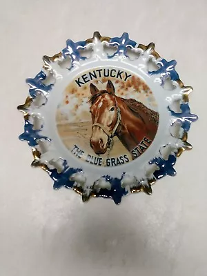 Vintage Porcelain Plate Kentucky Derby The Blue Grass State Horse Plate • $10