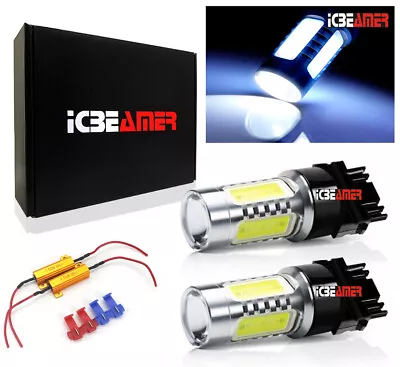 2 Pcs T20 7443 11W COB LED White Replace Rear Turn Signal Light Bulbs X657 • $6.99