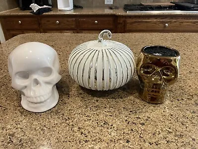 Z Gallerie Inspired Halloween Fall Skull Decor • $26.50