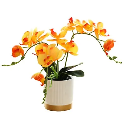 $52.39 • Buy Artificial Flower Phalaenopsis Bonsai Faux Orchid Flower In Pot Home Decoration