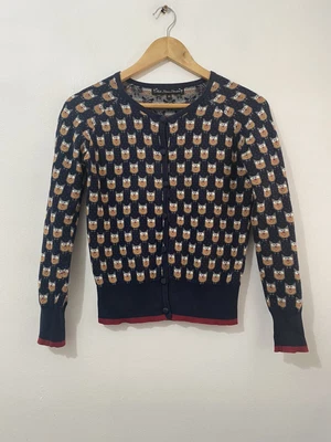 £9.99 • Buy Navy Owl Print Cardigan Size M 10-12 Mela London