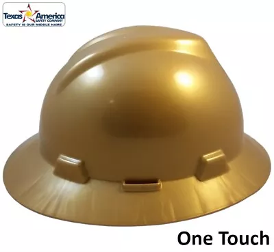 MSA V-Gard Full Brim Hard Hats With One-Touch Suspensions - Gold • $28