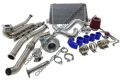 CXRacing Top Mount GT35 Turbo Kit For 92-98 BMW E36 6 Cyl Manifold Intercooler • $2599.66