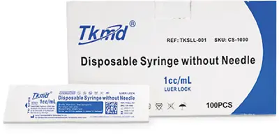 $6.99 • Buy TKMD, 1ml Syringe With Luer Lock Tip, Box Of 100 (No Needles Included)