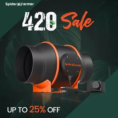 Spider Farmer 4/6Inch Inline Duct Fan With Speed Controller Grow Tent Hydroponic • £83.99