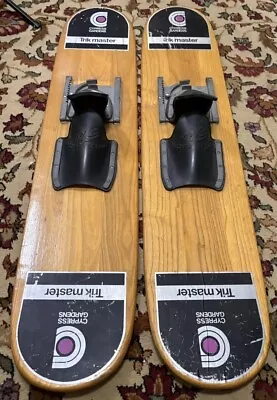 Vintage Cypress Gardens TRIK MASTER Wood Slalom Water Skis 42  CLEAN AND NICE!! • $124.95