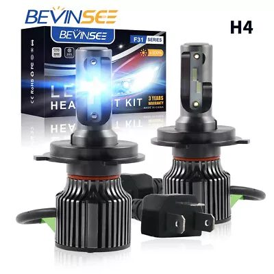 Bevinsee H4 9003 8000K LED Headlight Bulbs Conversion Kit Hi/Low Beam Ice Blue • $14.56