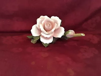 Vintage Ceramic White Fading To Pink Rose • $10