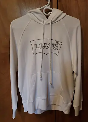 Women's Levi's White With Metallic Silver Hooded Sweatshirt S • $10