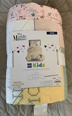 Disney Minnie Mouse Pattern Twin Quilt With Sham The Big One Kids NWT • $30