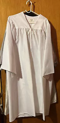 WHITE MATTE  GRADUATION GOWN  ROBE COSTUME CHOIR JOSTENS Size 5’1-5’3 • $12.90