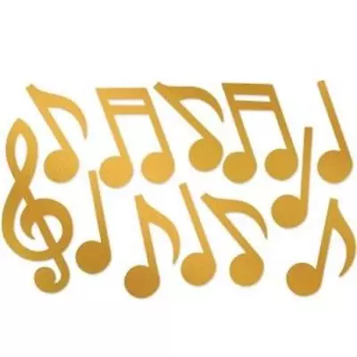 Gold Foil Musical Note Silhouettes 12 Pack Paper 12  To 21  Party Decorations • $8.99