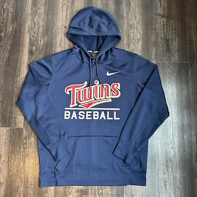 Nike Minnesota Twins Baseball MLB Blue Pullover Hoodie Sweatshirt Size Large L • $34.99