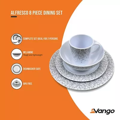 Vango Alfresco 8 Piece Melamine Dining Set • £23
