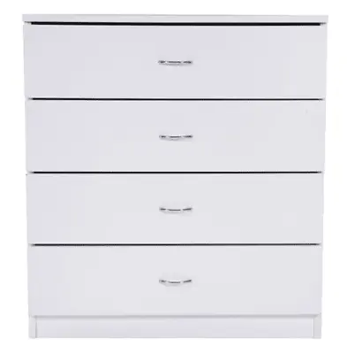$78.37 • Buy 4-Drawer Dresser Pure White With Metal Handles Bedside Night Stand Bedroom