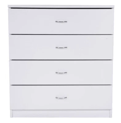 $78.37 • Buy 4-Drawer Dresser Pure White With Metal Handles Bedside Night Stand Bedroom