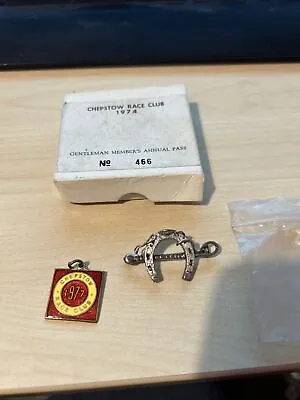 1977 Chepstow Race Club Enamel Badge / Tag No.185 And Silver Brooch (12474) • £39.99