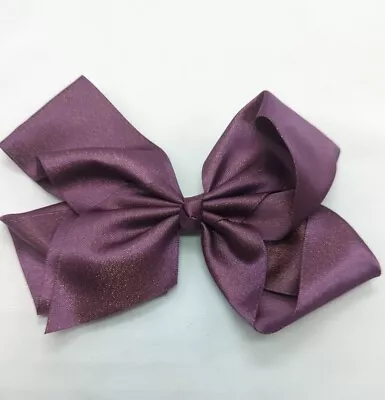 Purple Glitter Large Hair Bow Ribbon Fashion 6  Hair Clip Girls Cheerleading • £2.95