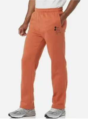 NWT Men’s Disney Amazon Essentials Fleece Sweatpants-Mickey Mouse- Orange M • $19.99