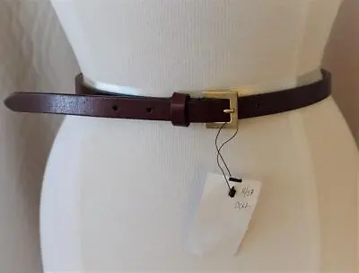 Alexander McQueen Brown Narrow Leather Belt Size Small NWT • $168