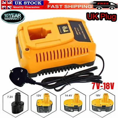 18 Volt DC9310 Charger For Dewalt 7.2V-18V XRP Battery NiCd/NiMh DC9096 DC9098 • £18.98