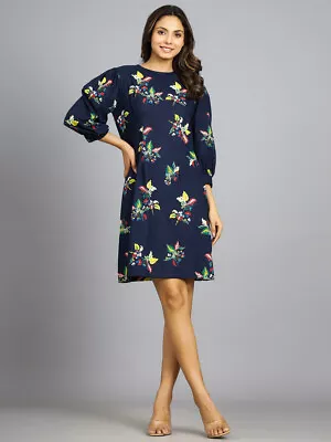 $43.99 • Buy Women 3/4 Sleeve Mini Dress Sundress Gown Regular Size Cotton Printed Dress