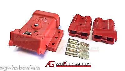 $21 • Buy Red Anderson Plug Mounting Kit 50a With 2 Plugs Mount Cover Dust Cap External