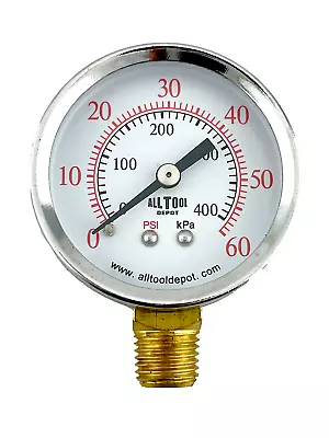 Air Pressure Gauge 2  Dial Side Mount 1/4 NPT - 0 To 60PSI • $7.99