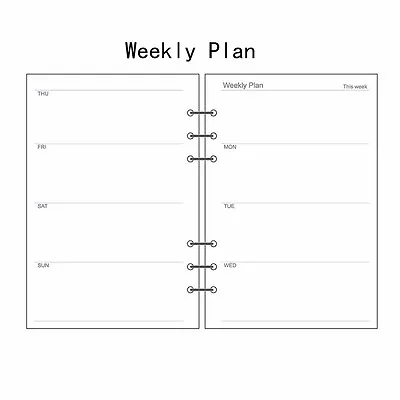 £3.43 • Buy A5/A6/A7 Weekly Planner Diary Insert Refill Schedule Organiser Plan 45 Sheets #U