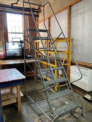 8-Step Rolling Ladder 450# By Uline In Good Working Order Clean USED • $299.95