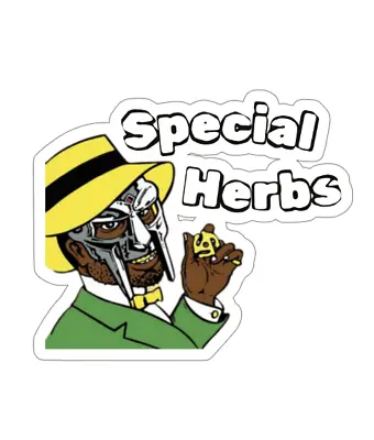 MF DOOM STICKER Special Herbs Madvillain ALL CAPS Underground Hip Hop 3 X 3.5 • $2.95