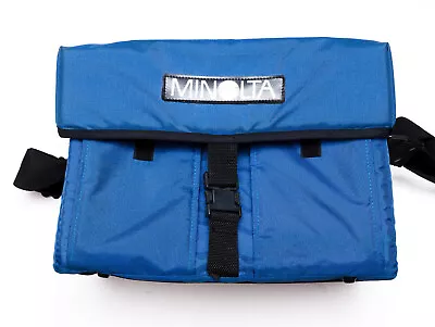 Awesome Vintage 1980's MINOLTA Blue Nylon SLR Camera Bag 18 X10 X10  • $25