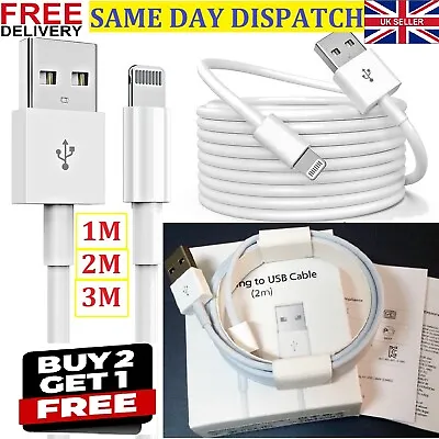 £2.79 • Buy Genuine 2M IPhone Charger Fast For Apple Cable USB Lead 6 7 8 X XS XR 11 Pro Max