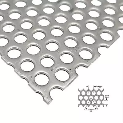 2 PCS Stainless Steel Perforated Sheet Perforated Metal Sheet Hole Size  • $17.88