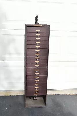 Antique Vintage GS Flexo Crystal Cabinet With Foot Op. Press 18 Drawers Crystals • $200