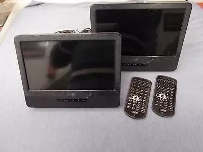 Logik Portable DVD Players C/w In-Car Headrest Mounts (2 Items) • £59.95