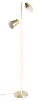 Habitat 153cm Tall Brass 2 Directional Lamps Brass Floor Lamp Gold • £54.95