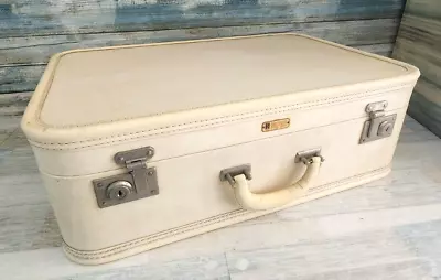 RARE Vintage Dresner Ivory Cream White 21  Suitcase Luggage -Gorgeous! • $69