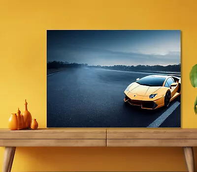 Yellow Lamborghini 5mm Thick Plastic Poster Ready To Hang 60x45cm • $28.99