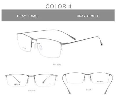 Men's Ultralight Titanium Half Rim Eyeglasses Frames Optical Eyewear Frame RX  • $34.15
