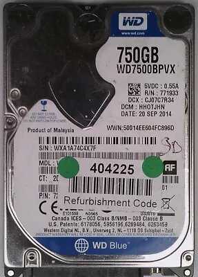 Western Digital Blue - 2.5  - SATA - HDD - 640GB 750GB 1TB • £10