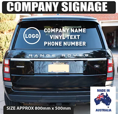 Company Signage Rear Window Vehicle Graphics Vinyl Decals • $74.25