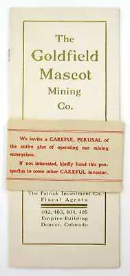 Nevada Gold Mining History Prospectus Goldfield Mascot Mining Company C 1906 • $32.48