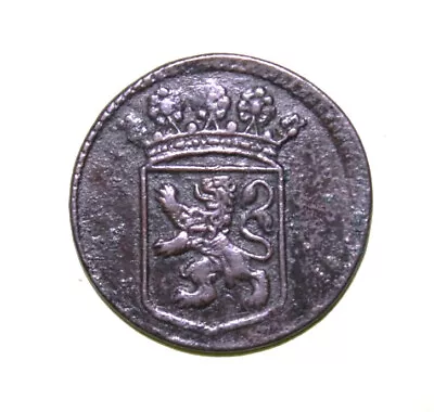 S4 - Netherlands East Indies Duit 1750 Extremely Fine Copper Coin - VOC Monogram • $19.77