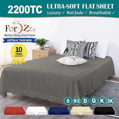 $22.99 • Buy Comfort 2200TC Soft Top Flat Sheet Single/KS/Double/Queen/Super King Size Bed
