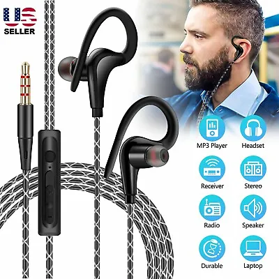 In-Ear Wired Sport Running Earphone Earbuds Over Ear Hook Headphone W/MIC USA • $9.73