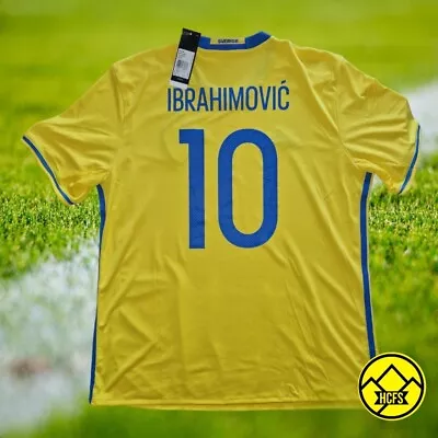 BNWT Sweden Football Shirt 2016 2017 Size XL Ibrahimovic 10 AI4748 Authentic • £59.99